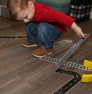 RailMaster Road Tape Adventure Kit on carpet