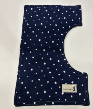 Navy blue burp cloth with white stars